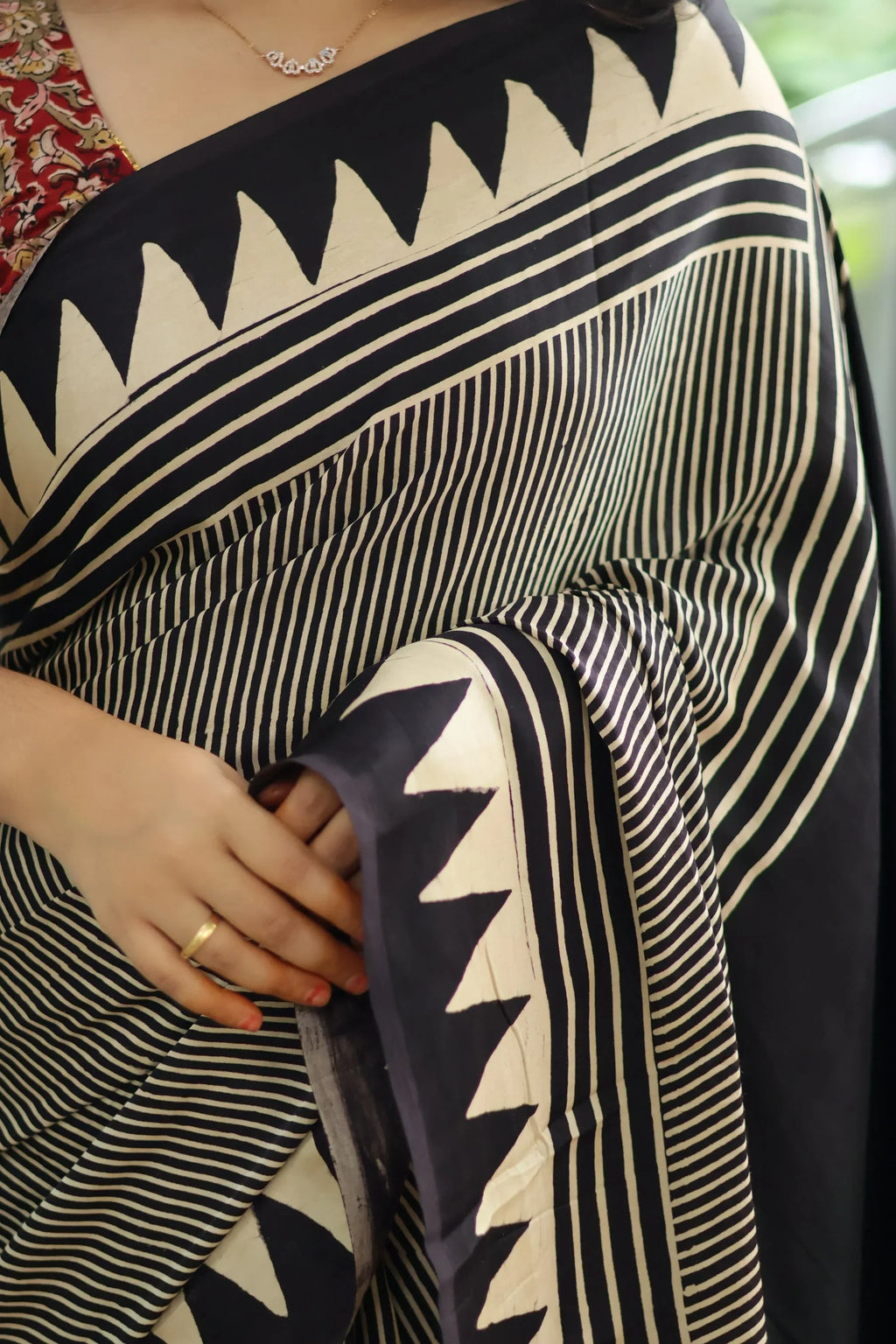 Ajrakh Modal Silk Saree