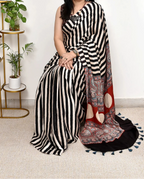 Ajrakh Modal Silk Saree