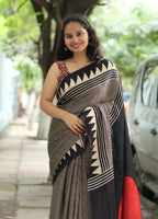 Ajrakh Modal Silk Saree