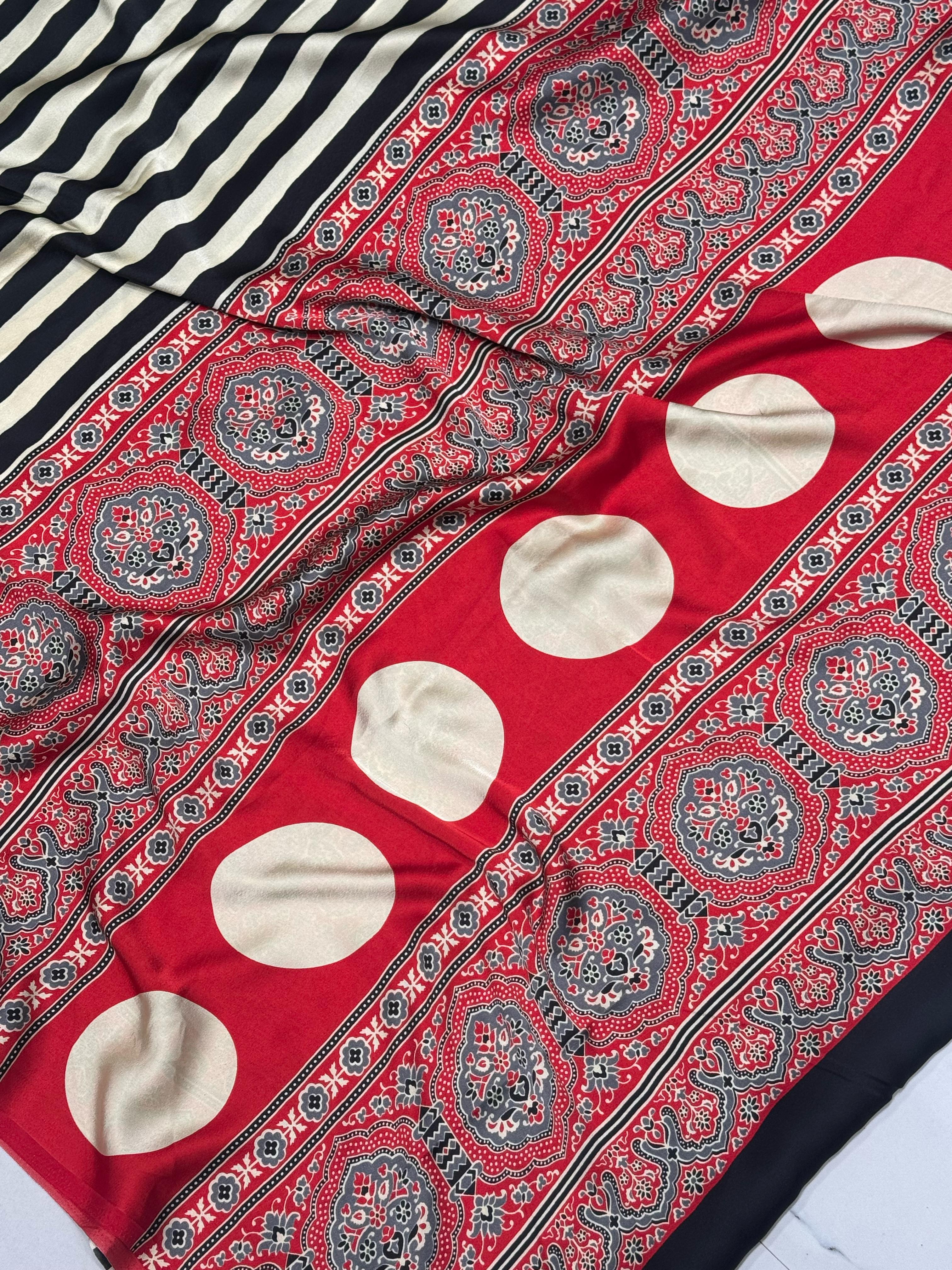Ajrakh Modal Silk Saree