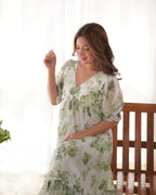 Baby Green Color Georgette Floral Printed Tunic