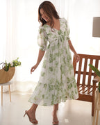 Baby Green Color Georgette Floral Printed Tunic