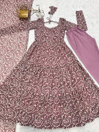Pure Soft Fox Georgette Print Fabric Fully Flair Anarkali Salwar Suit