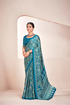 Rama Ajrakh Printed Soft Modal Silk Natural Print Saree P2