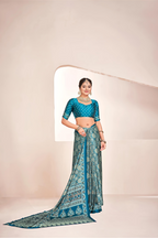 Rama Ajrakh Printed Soft Modal Silk Natural Print Saree P2