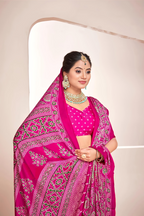 Rani Ajrakh Printed Soft Modal Silk Natural Print Saree P2