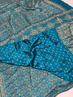 Rama Ajrakh Printed Soft Modal Silk Natural Print Saree P1