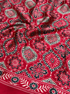 Maroon Ajrakh Printed Soft Modal Silk Natural Print Saree P2