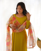LEMON GREEN PETER PURE VISCOSE FABRIC STRAIGHT FIT SALWAR SUIT