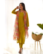 LEMON GREEN PETER PURE VISCOSE FABRIC STRAIGHT FIT SALWAR SUIT