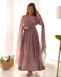 Pure Soft Fox Georgette Print Fabric Fully Flair Anarkali Salwar Suit