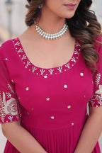 Pink Luxe Zari & Sequin Embroidered Gown
