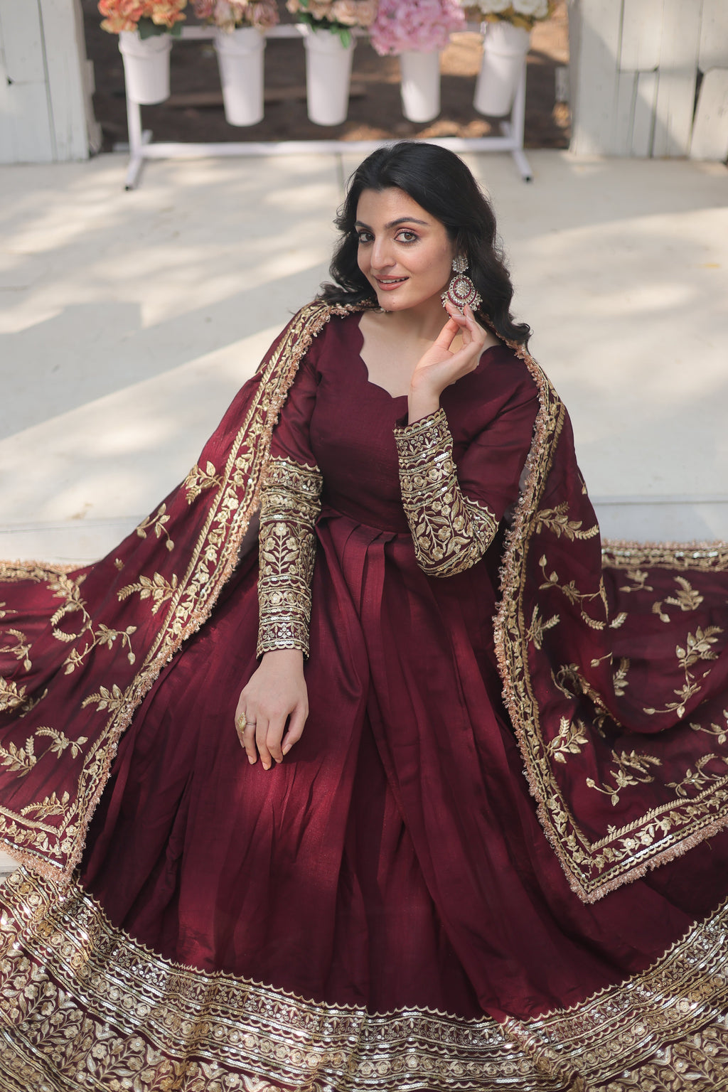 Embroidered Anarkali Suit with Dupatta – Wedding Collection