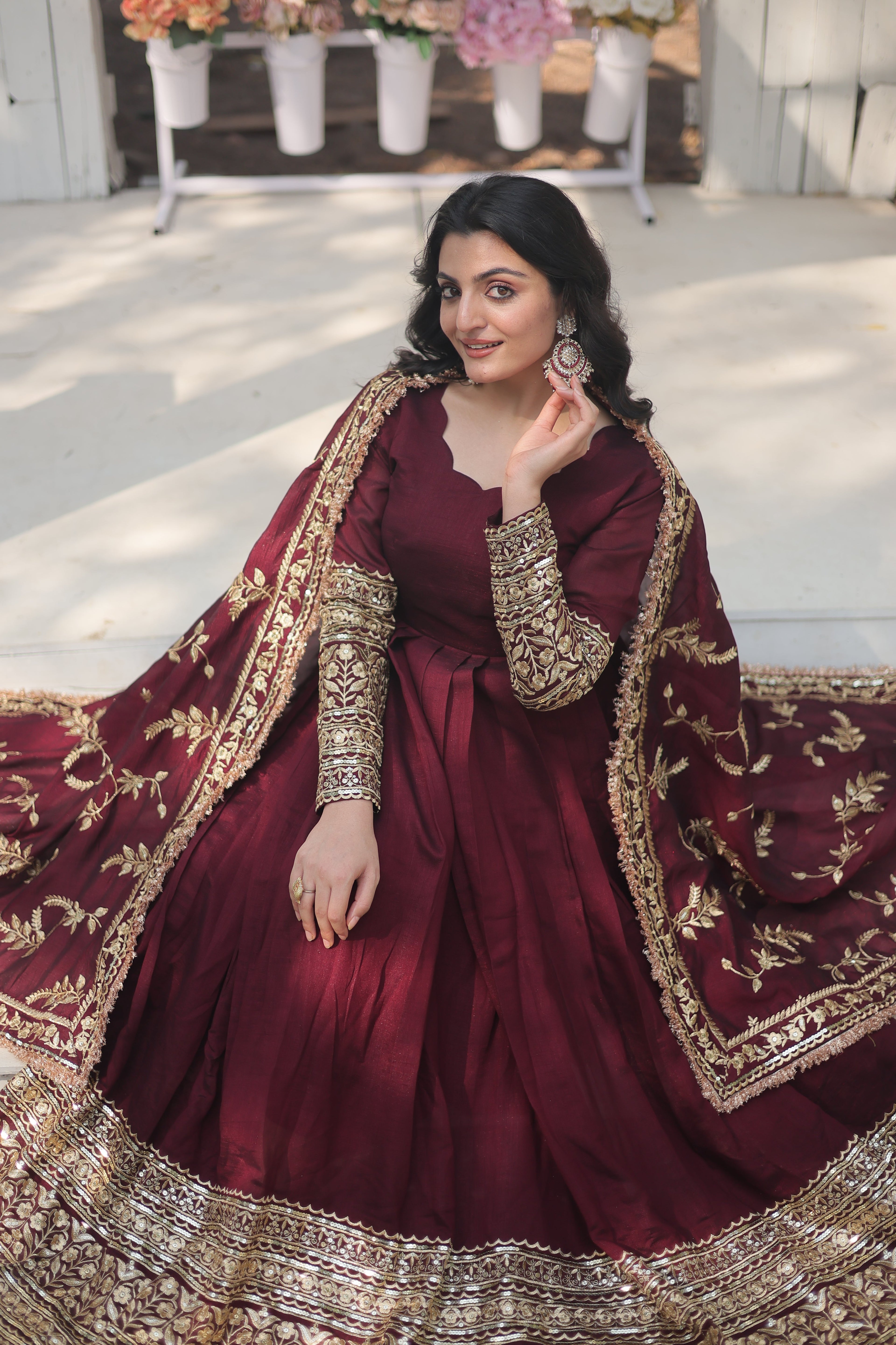 Embroidered Anarkali Suit with Dupatta – Wedding Collection