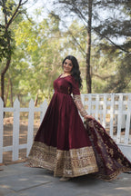 Embroidered Anarkali Suit with Dupatta – Wedding Collection