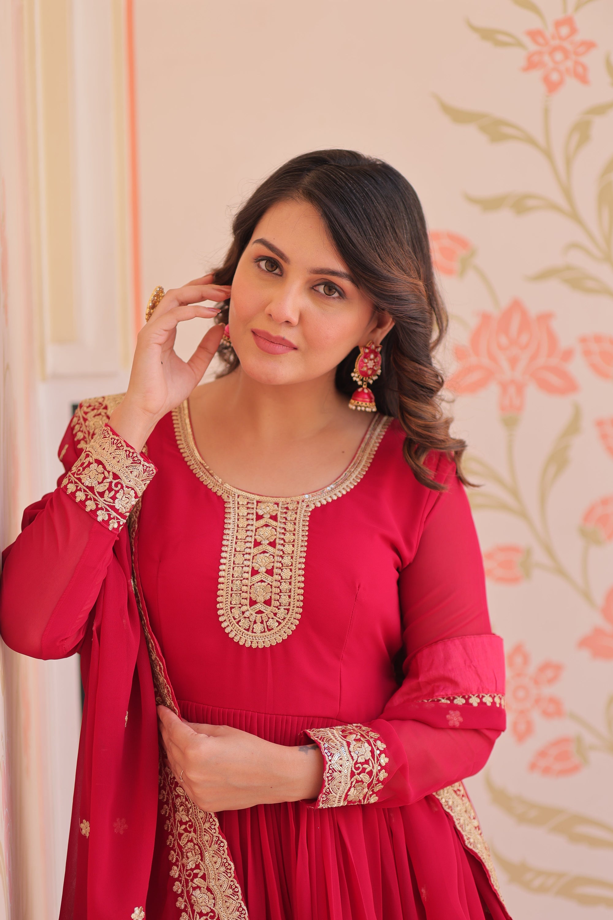 Women Rani Embellished Anarkali Dress Designer Gown for Women | Evening Gown