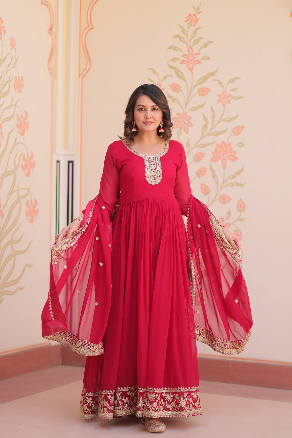 Women Rani Embellished Anarkali Dress Designer Gown for Women | Evening Gown