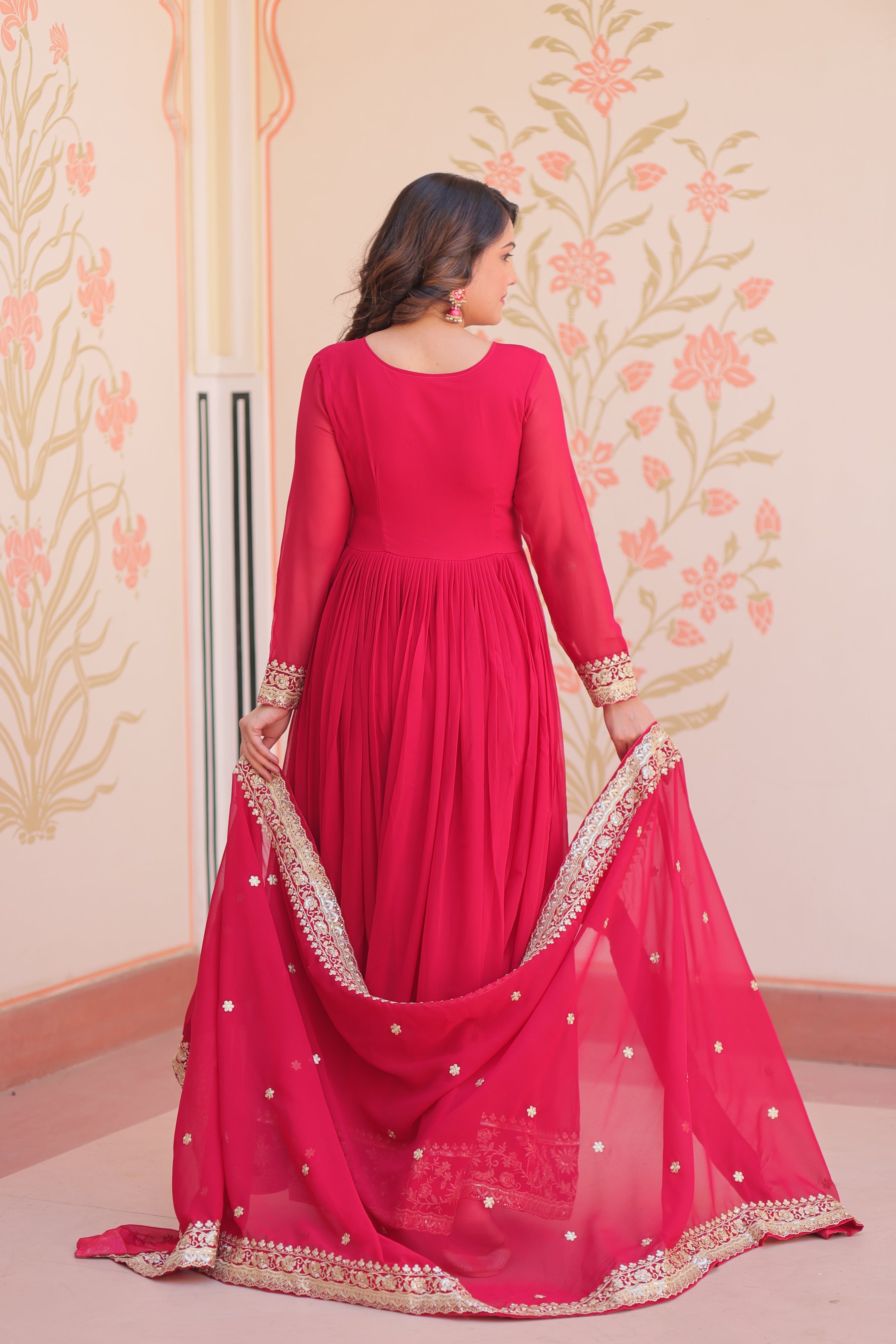 Women Rani Embellished Anarkali Dress Designer Gown for Women | Evening Gown