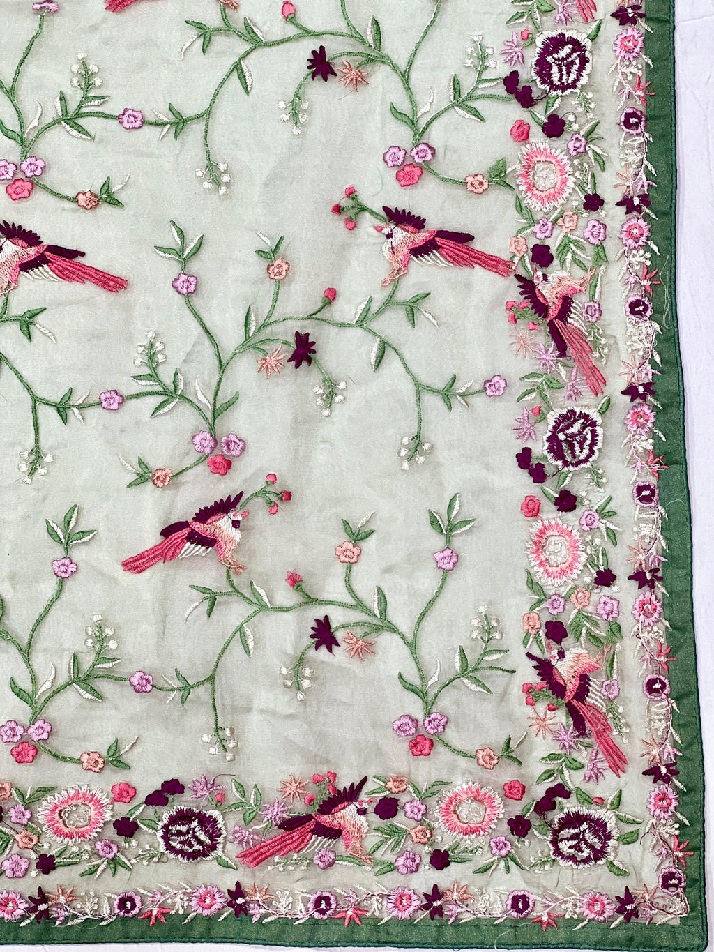 Tissue Organza With Beautiful Multi Embroidery C-Pallu Work