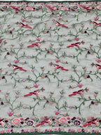 Tissue Organza With Beautiful Multi Embroidery C-Pallu Work