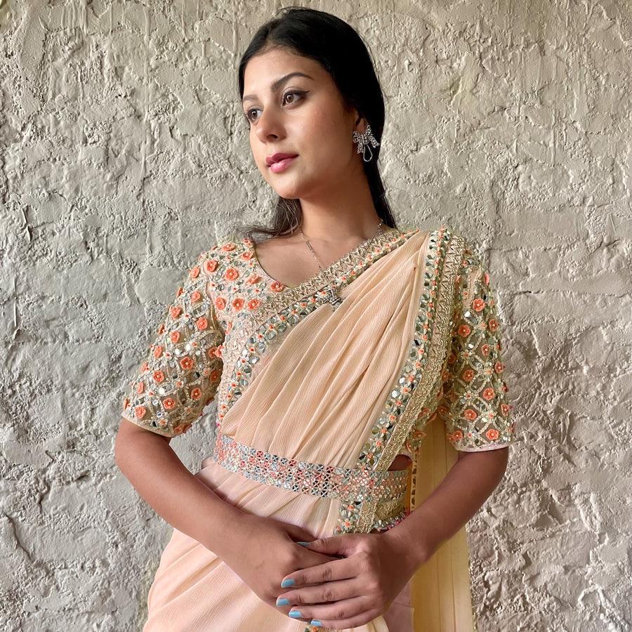 Exclusive Beautiful  Embroidery Work Saree