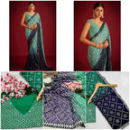 Heavy Fox Georgette With Peddling Print And 7.MM Sequence + Multi🔖 Work In Allover Saree