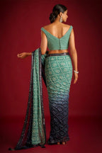 Heavy Fox Georgette With Peddling Print And 7.MM Sequence + Multi🔖 Work In Allover Saree