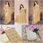 Heavy Fox Georgette With Multi + Zari Embroidery &amp; 3.MM Sequence In Pallu_Skirt Work Saree And Readymade Embroidery Lace Work