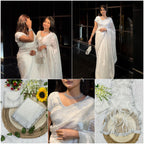 Rich And Partywear Crystal Diamond Work In Pure Soft Burburry Silk