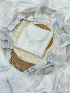 Rich And Partywear Crystal Diamond Work In Pure Soft Burburry Silk