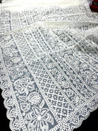 Khadi Organza With Beautiful Multi Embroidery C Pallu Cutwork