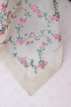 Khadi Organza With Beautiful Multi Embroidery C-Pallu Cutwork