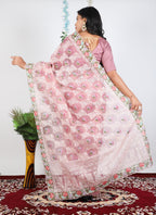 Tissue Organza With Beautiful Multi Embroidery C Pallu Work
