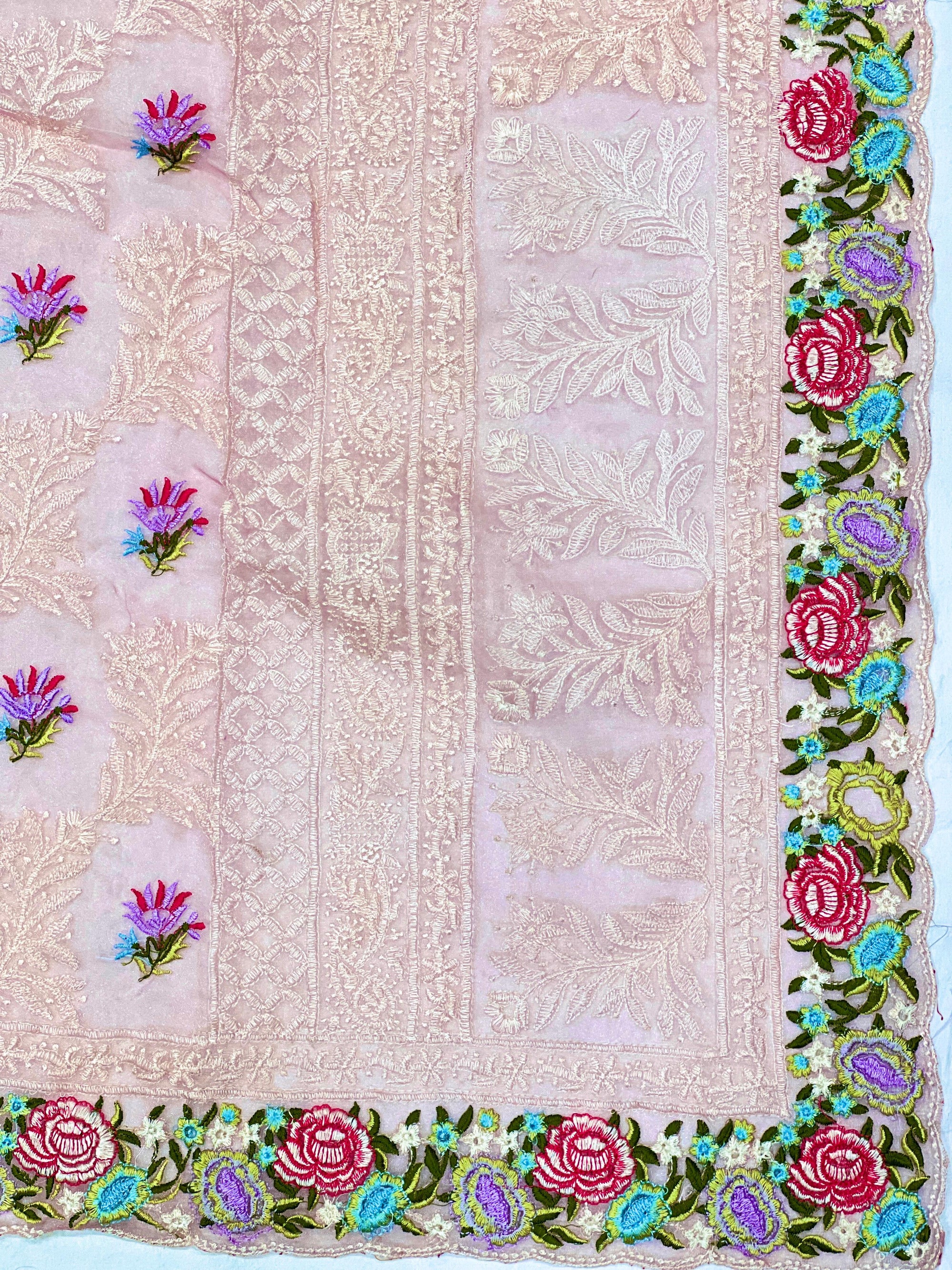 Tissue Organza With Beautiful Multi Embroidery C Pallu Work