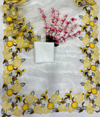 Khadi Organza With Beautiful Flowers Design In Multi Embroidery C Pallu Cut Work