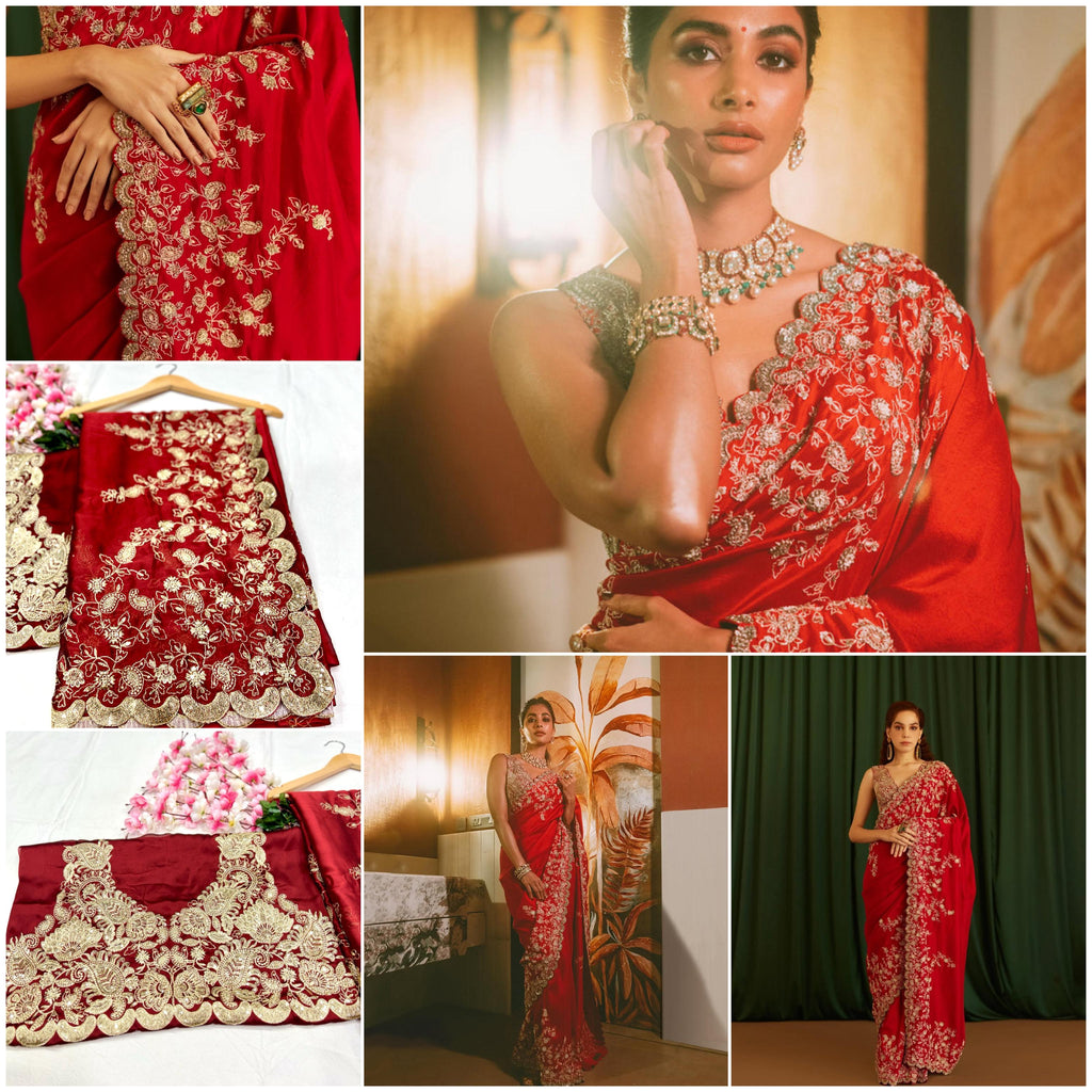 Heavy Rangoli Silk With Beautiful Zari + 3 M.M Sequence Embroidery Work And C Pallu Cutwork