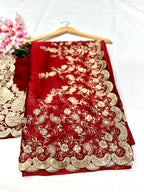 Heavy Rangoli Silk With Beautiful Zari + 3 M.M Sequence Embroidery Work And C Pallu Cutwork