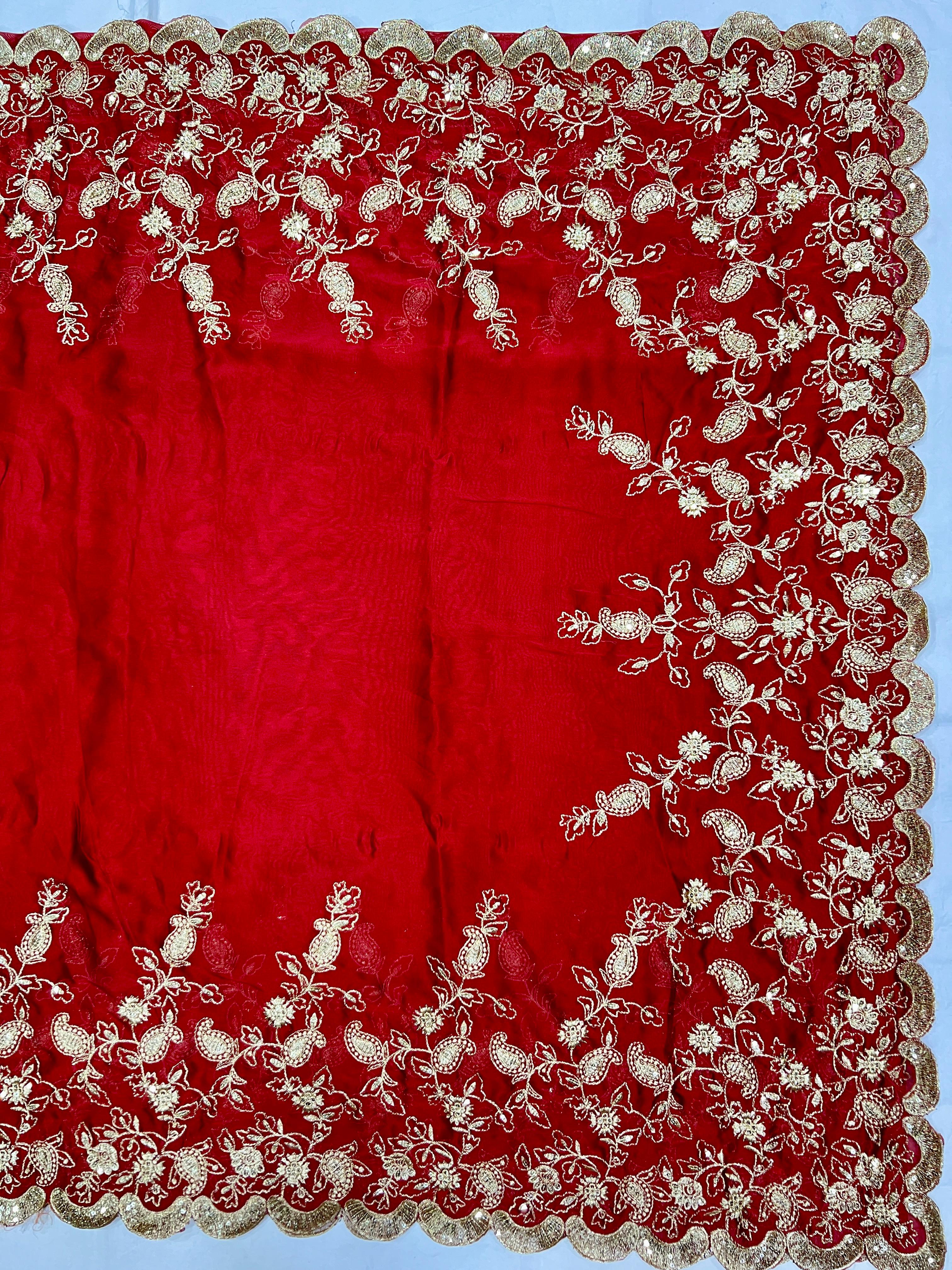 Heavy Rangoli Silk With Beautiful Zari + 3 M.M Sequence Embroidery Work And C Pallu Cutwork