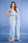 Heavy Fox Georgette With Beautiful Shibori Printed And Zari