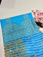 Heavy Fox Georgette With Beautiful Shibori Printed And Zari