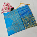 Heavy Fox Georgette With Beautiful Shibori Printed And Zari