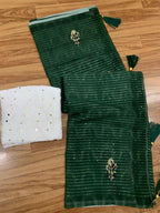 Green Sequence Work Saree