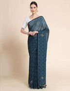 Blue Sequence Work Saree