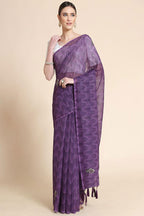 Purple Sequence Work Saree