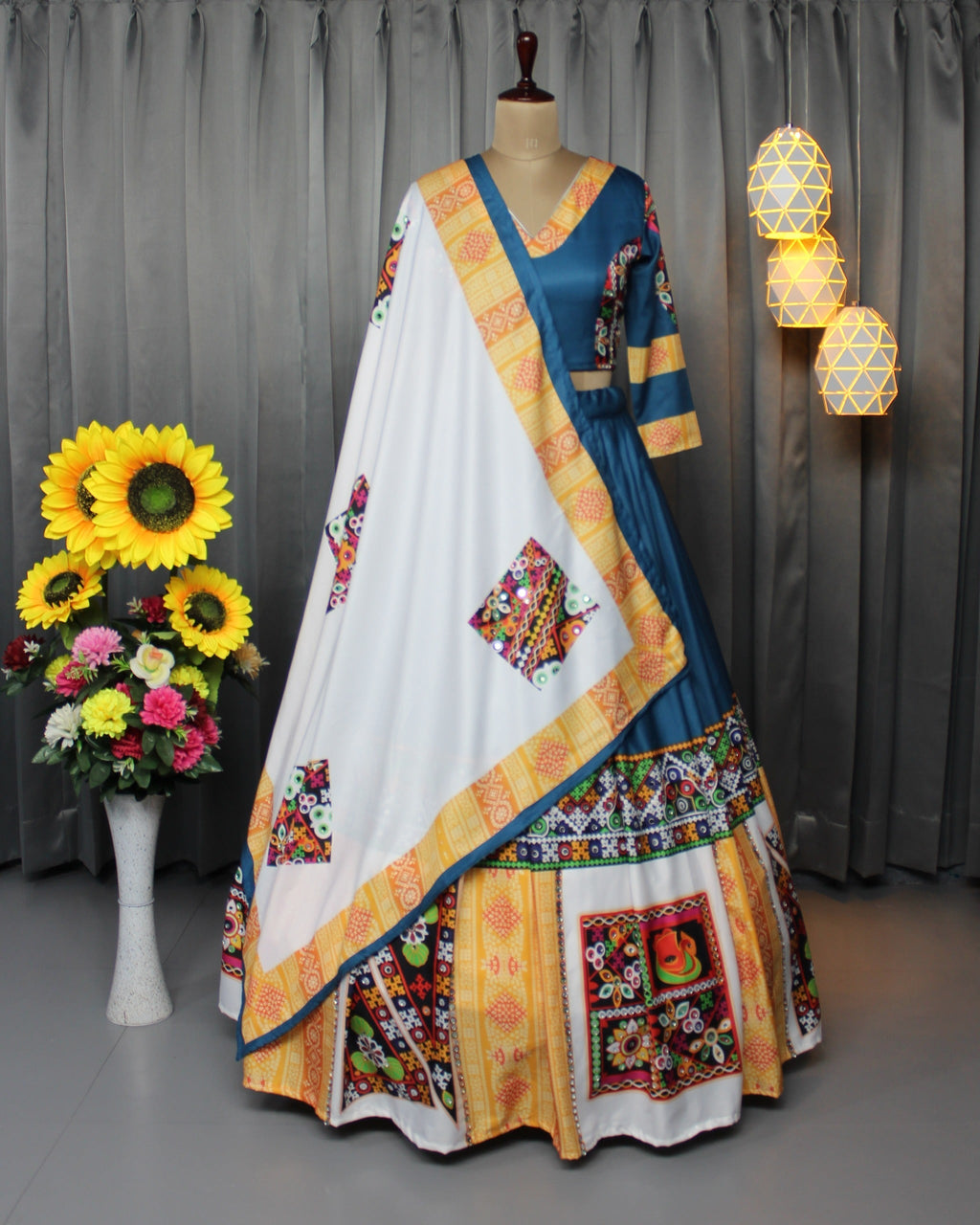 Soft Butter Silk Chaniya Choli Fancy Digital Print With Real Mirror Work for Traditional Wear