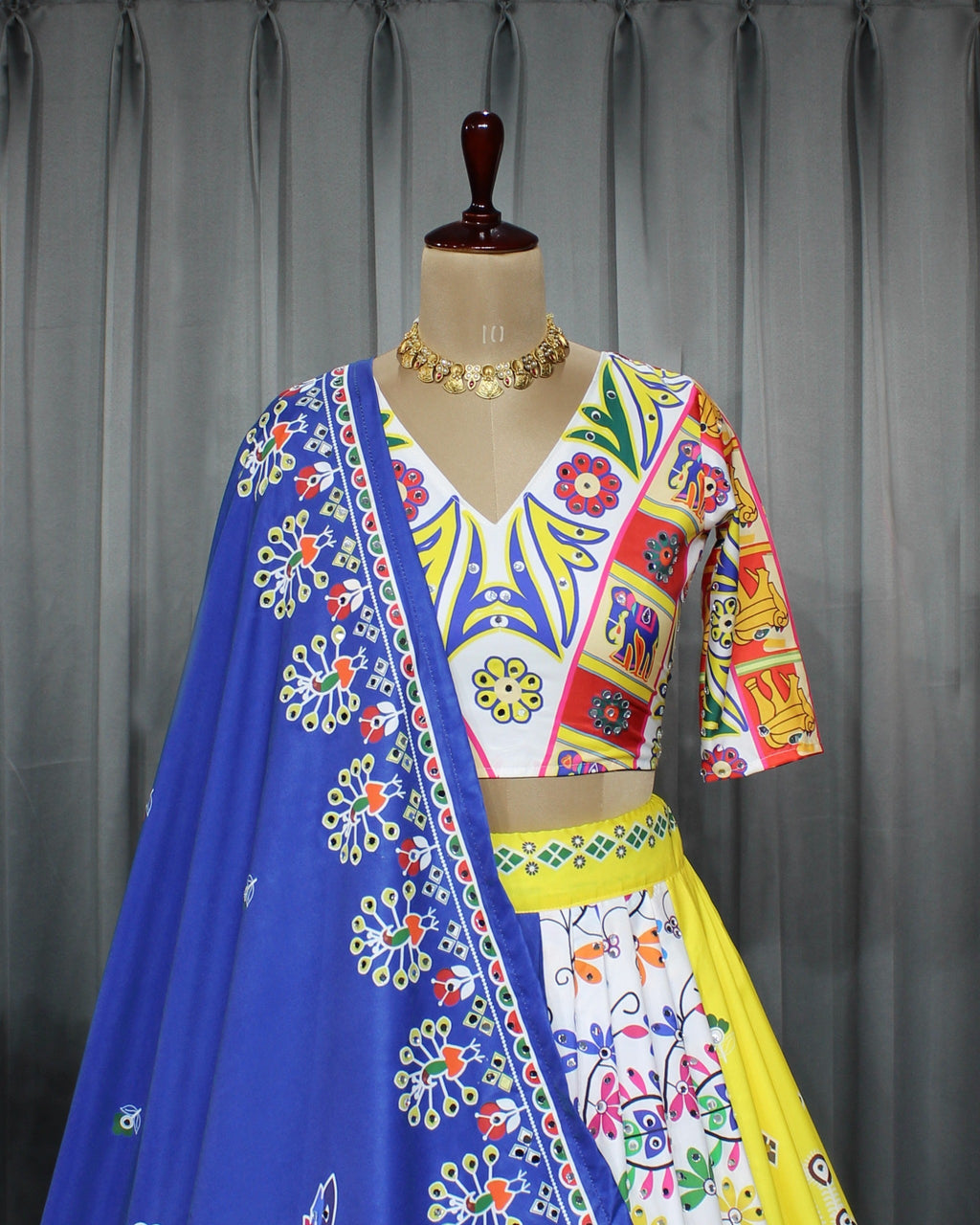 Soft Butter Silk Chaniya Choli | Fancy Digital with Real Mirror Work for Traditional Wear