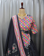 Muslin Cotton Chaniya Choli | Fancy Digital with Real Mirror Work for Traditional Wear