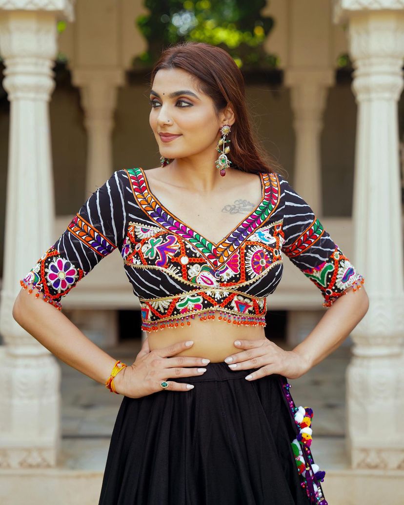 Muslin Cotton Chaniya Choli | Fancy Digital with Real Mirror Work for Traditional Wear