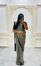 Ajrakh Printed Modal Silk Saree With Ajrakh Blouse