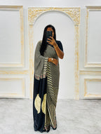 Ajrakh Printed Modal Silk Saree With Ajrakh Blouse
